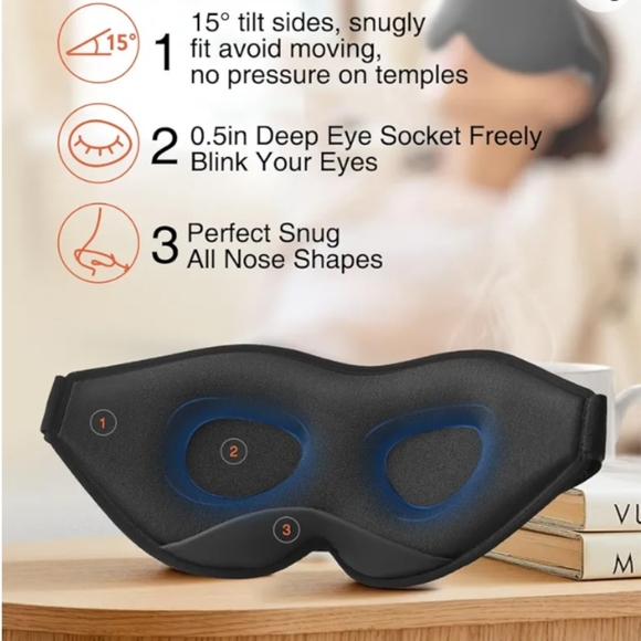 Black Sleep Mask - Picture 3 of 4